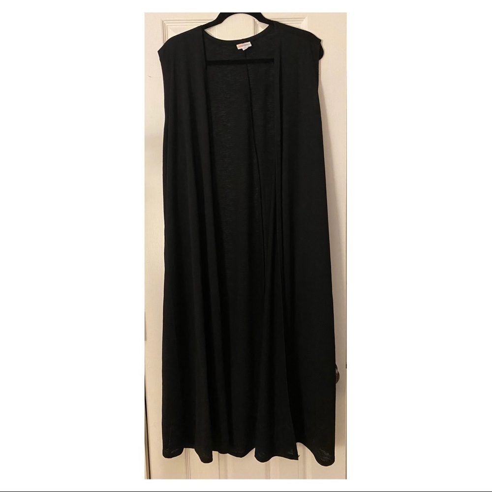 LuLaRoe Joy open flowy vest sheer Black XL